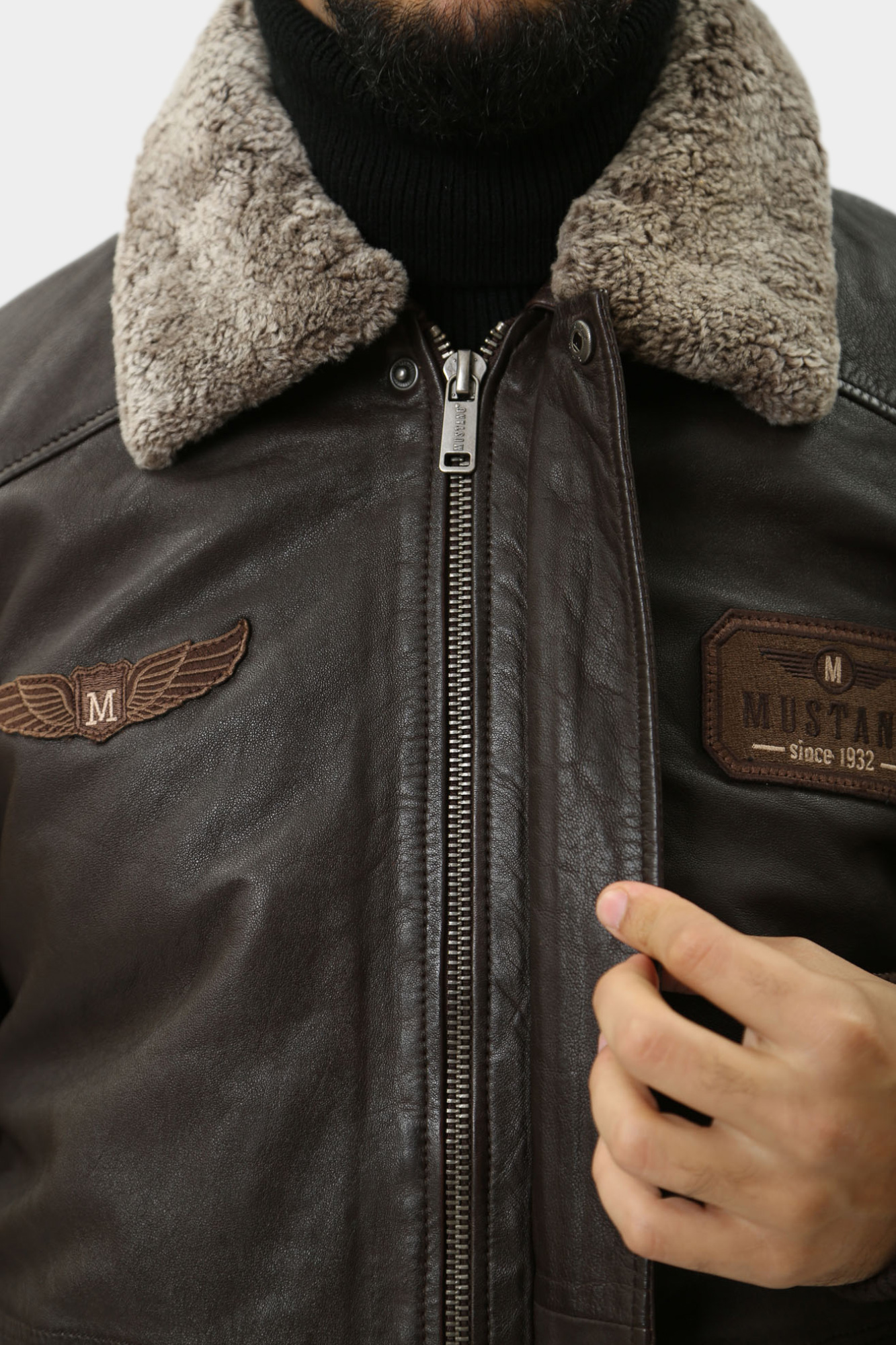 MU-M242-215 Куртка кожаная Mustang Коричневый