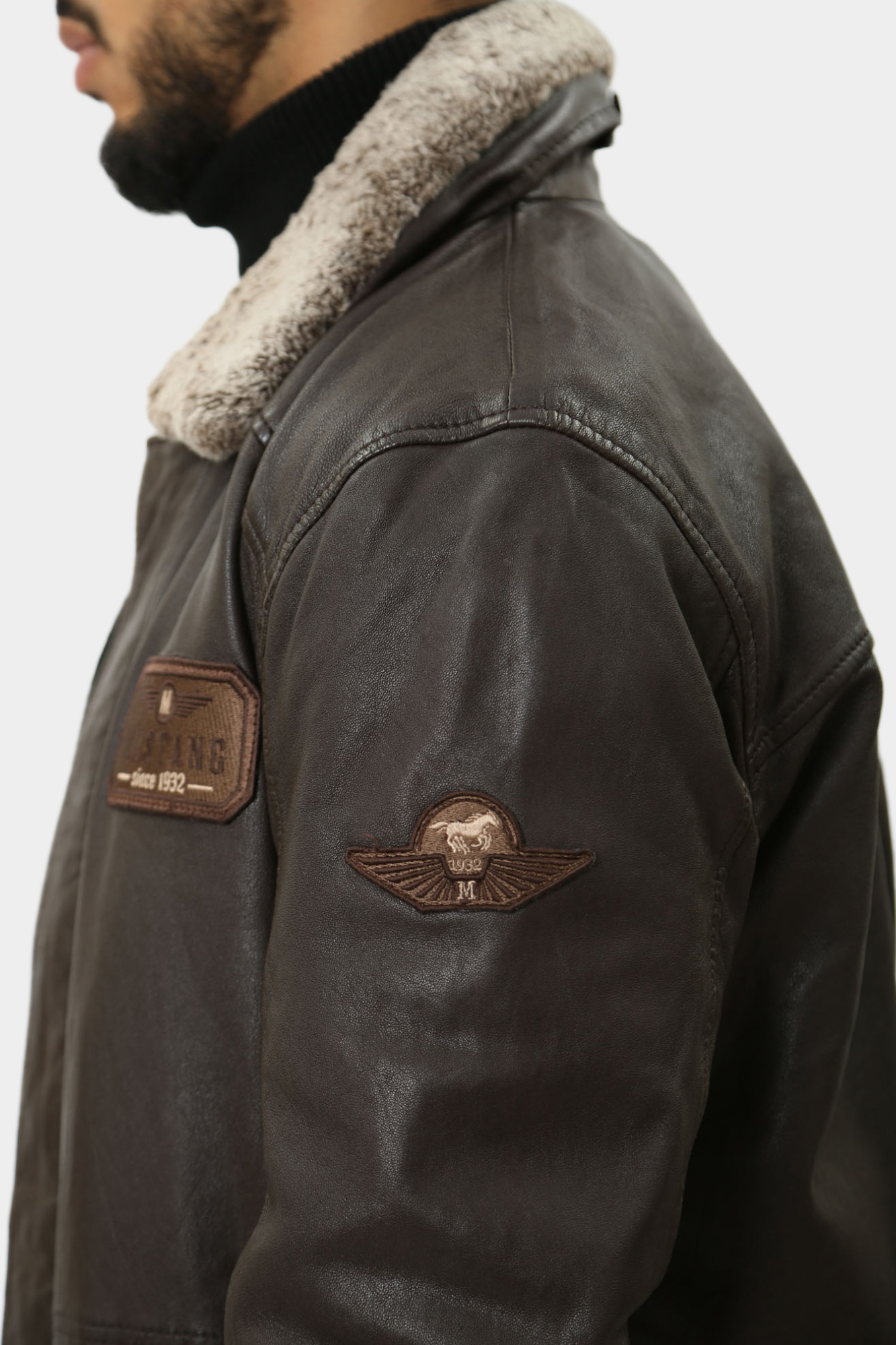 MU-M242-215 Куртка кожаная Mustang Коричневый