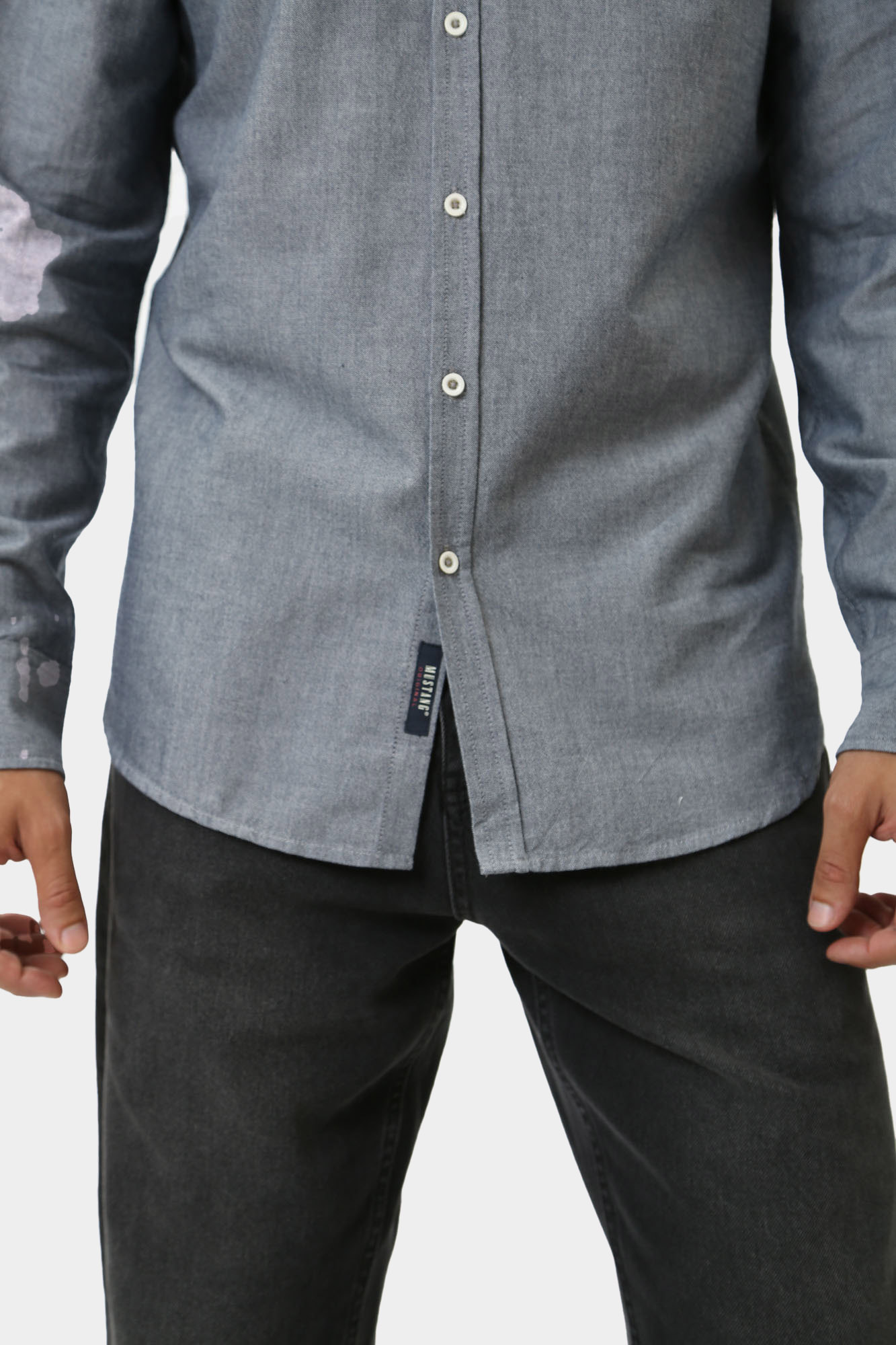 1015620 Рубашка д/р Mustang Синий