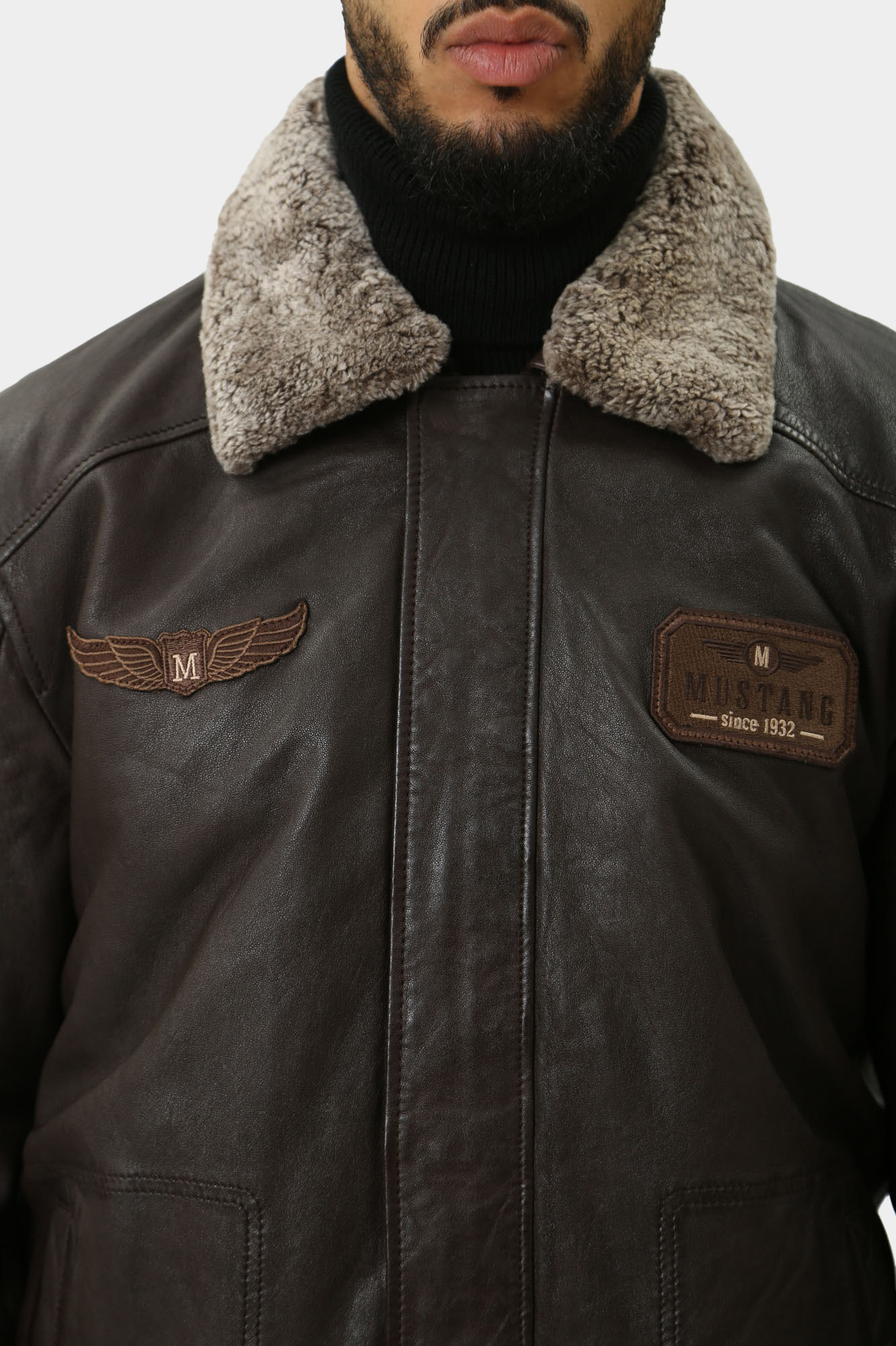 MU-M242-215 Куртка кожаная Mustang Коричневый