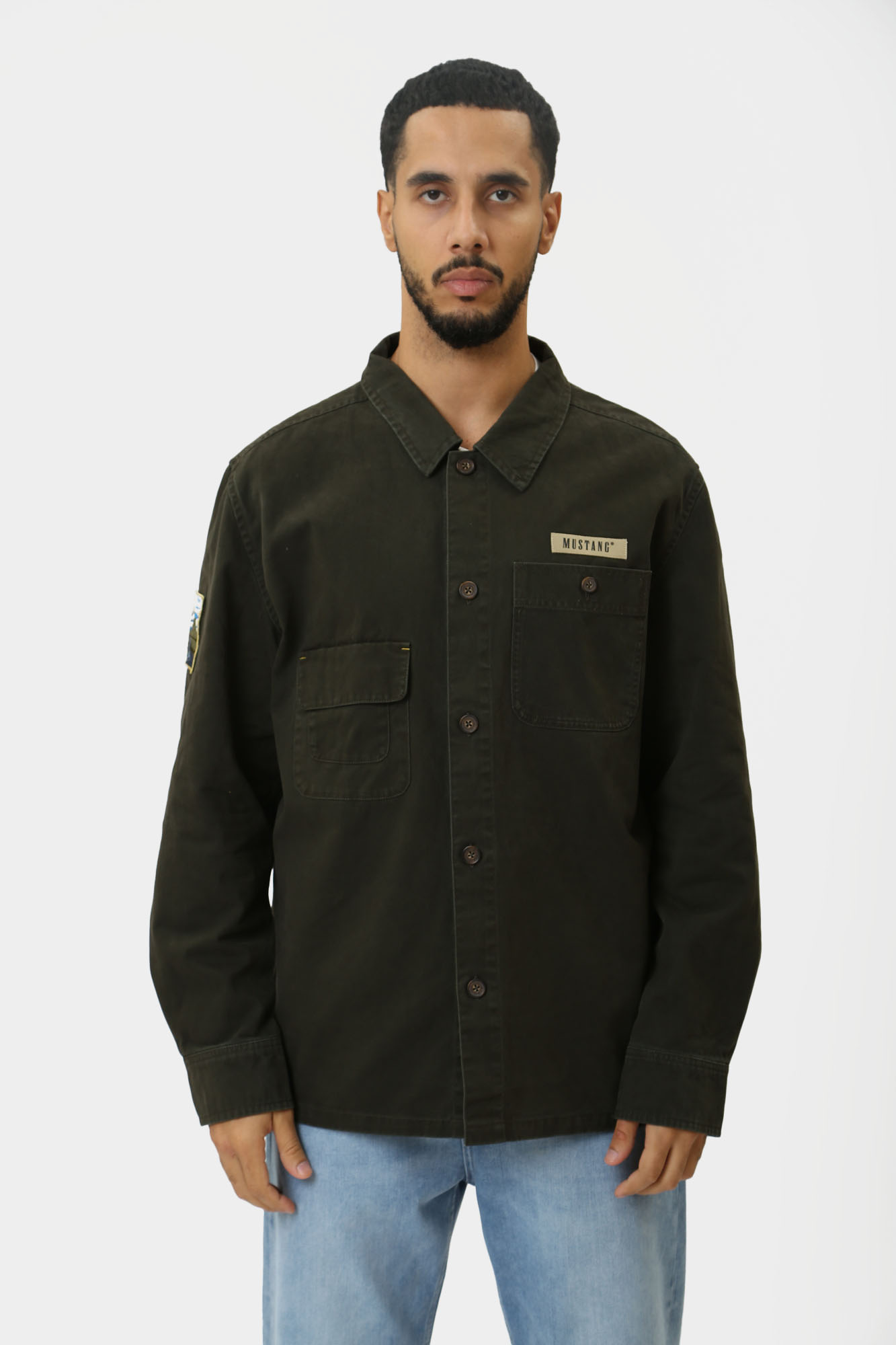 1015623 Рубашка Mustang Зеленый