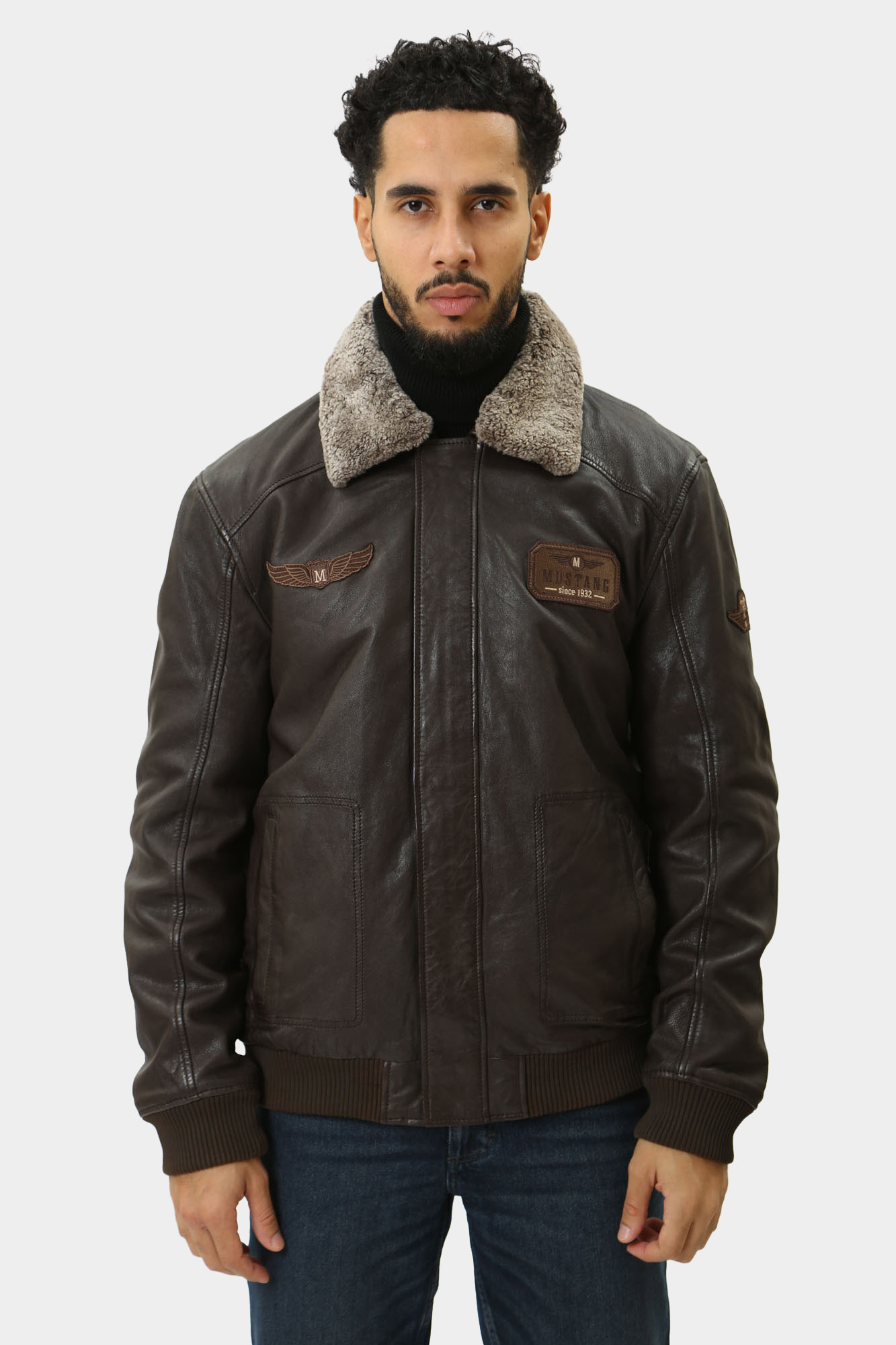 MU-M242-215 Куртка кожаная Mustang Коричневый
