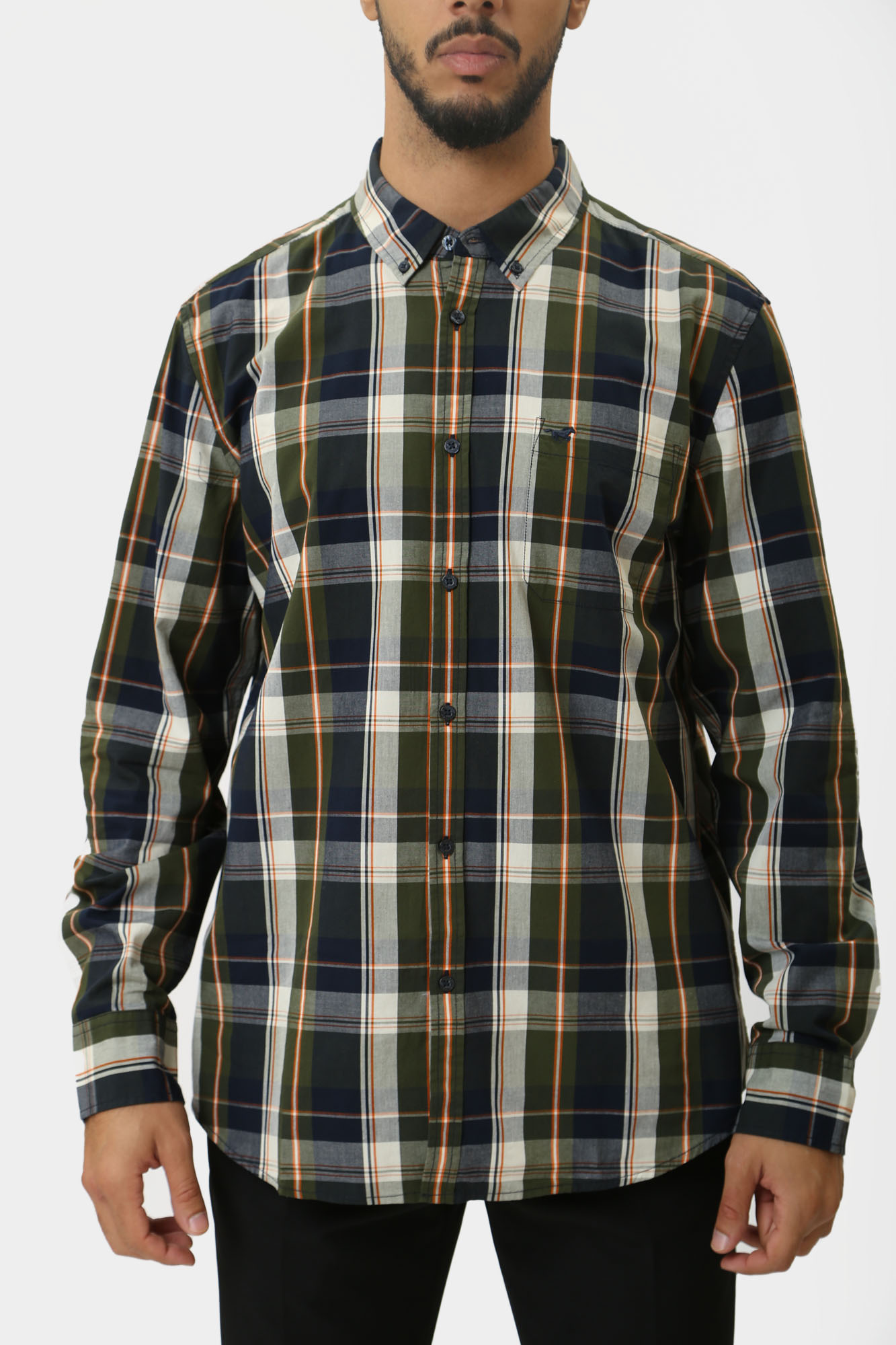 1015624 Рубашка д/р Mustang Зеленый