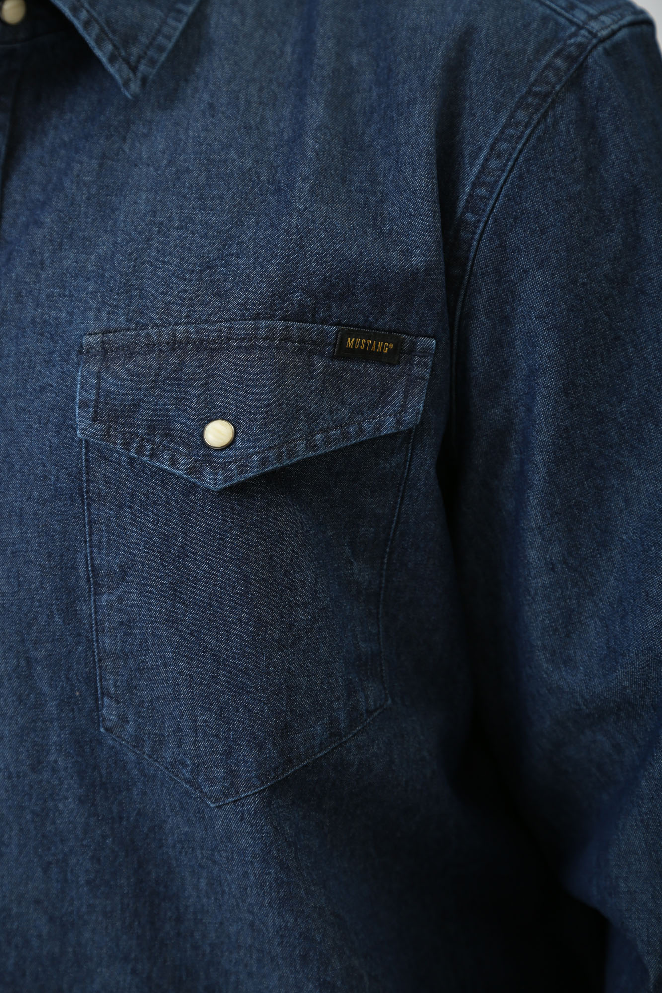 1015616-5000 Рубашка джинсовая д/р Mustang Синий