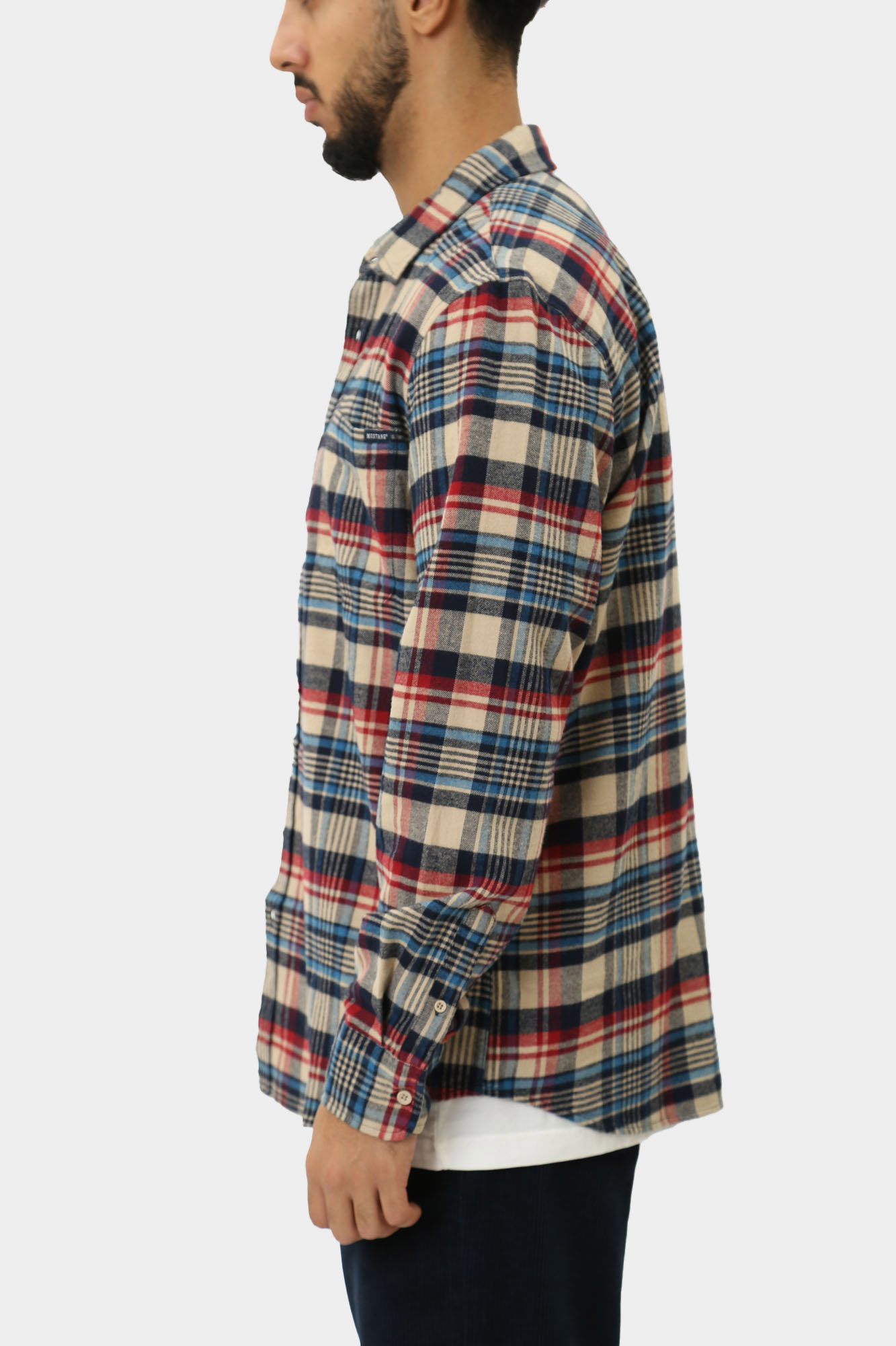 1015908 Рубашка д/р Mustang Синий