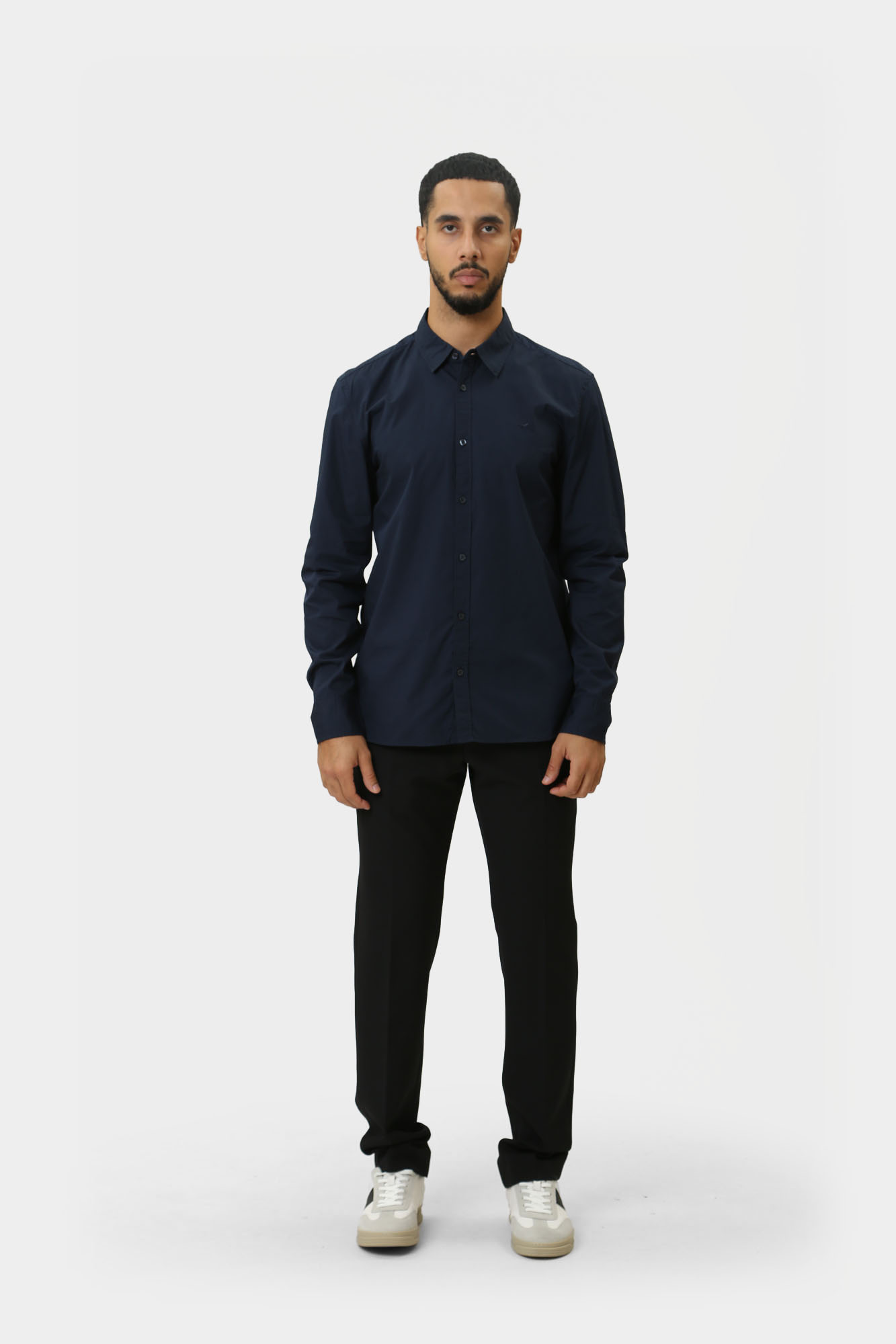 1015618 Рубашка д/р Mustang Синий