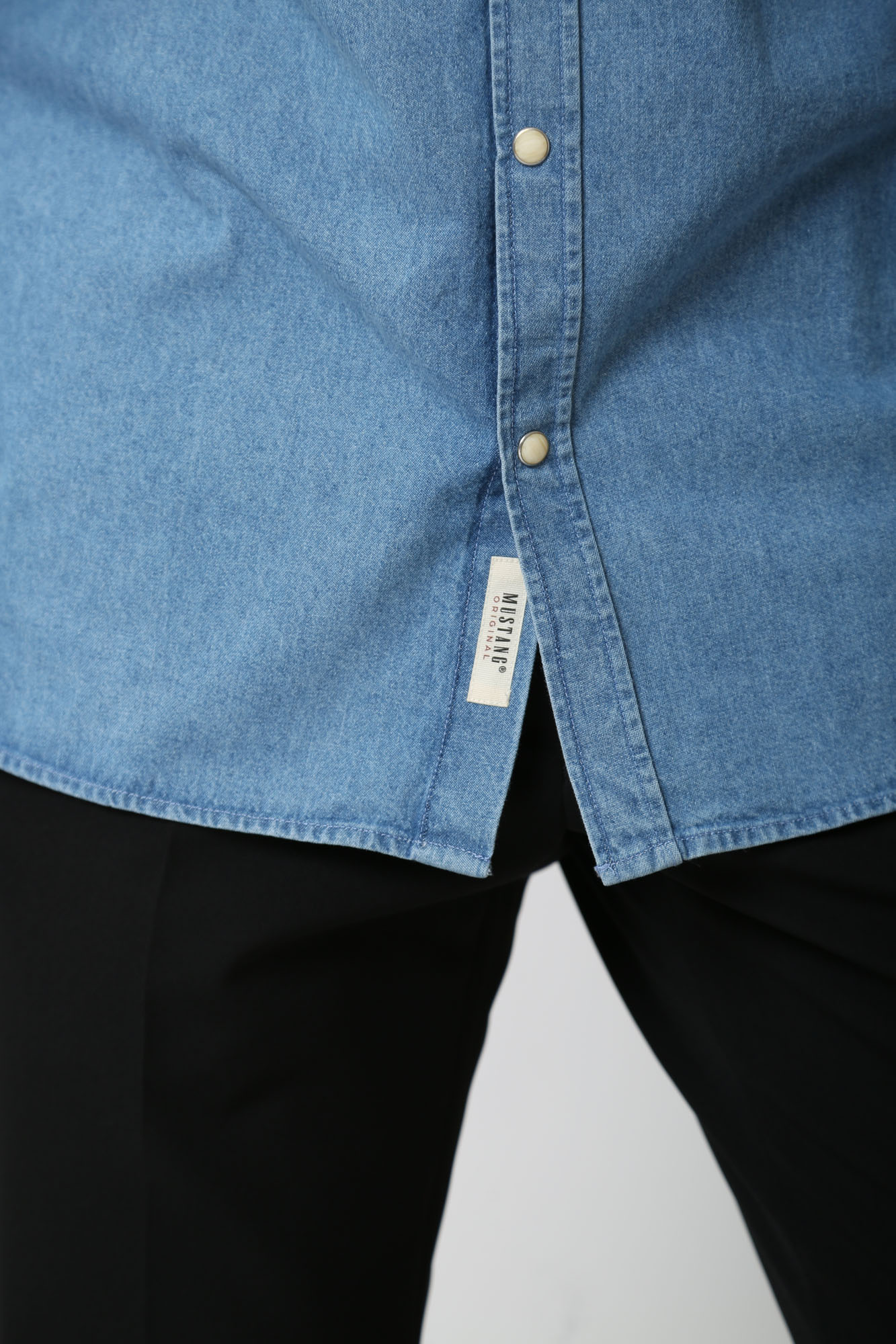 1015616-5000 Рубашка джинсовая д/р Mustang Синий