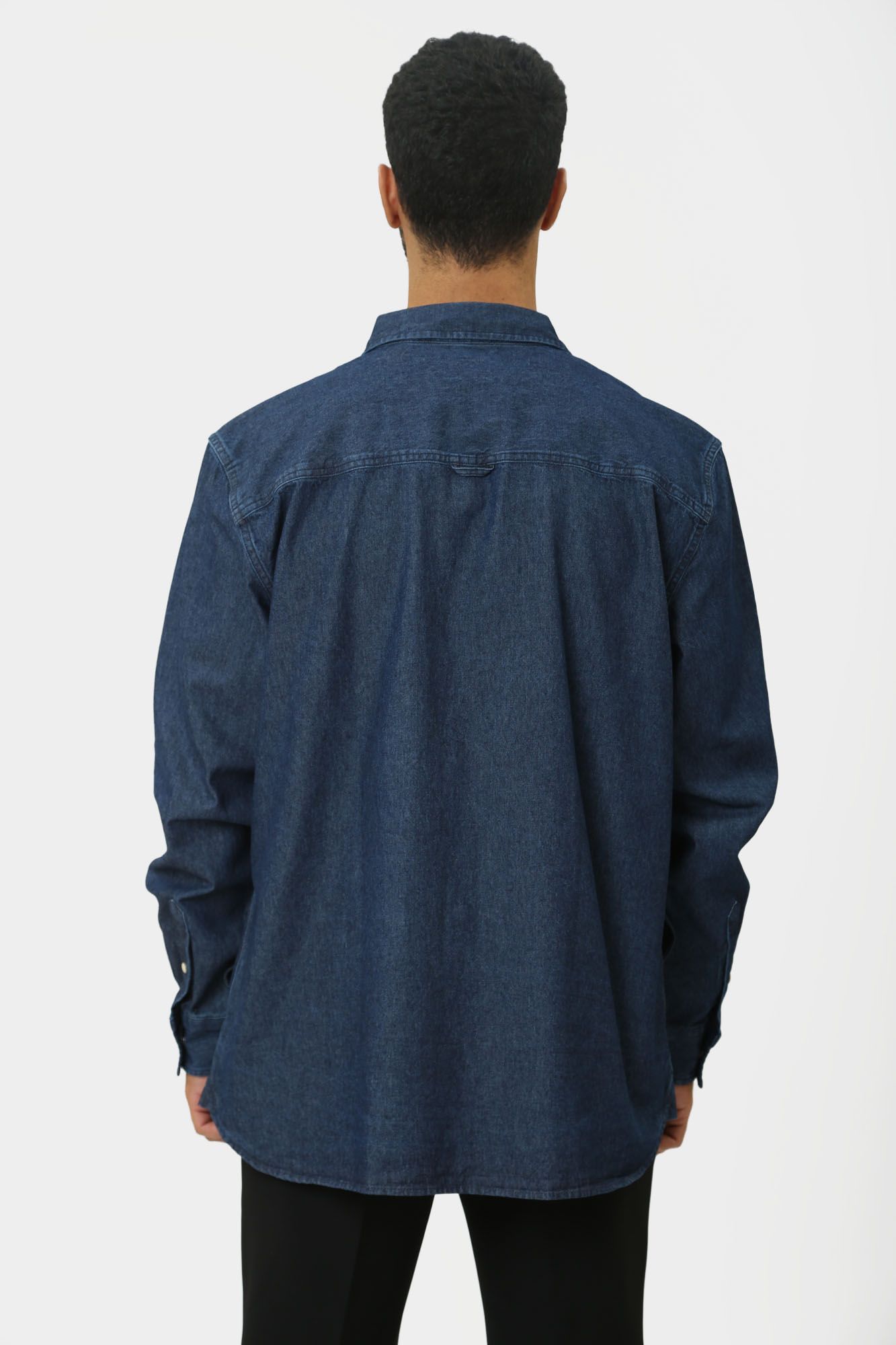 1015616-5000 Рубашка джинсовая д/р Mustang Синий