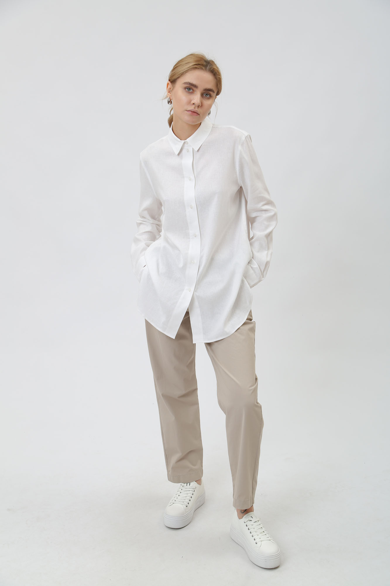 3DYC08_YN3RZ рубашка д/р льняная armani exchange 