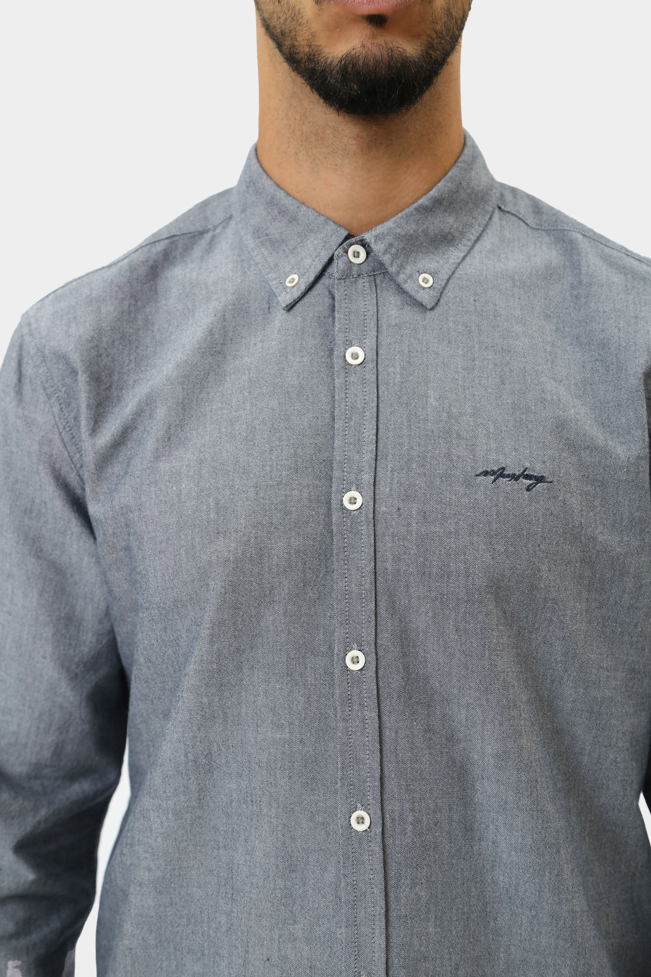 1015620 Рубашка д/р Mustang Синий