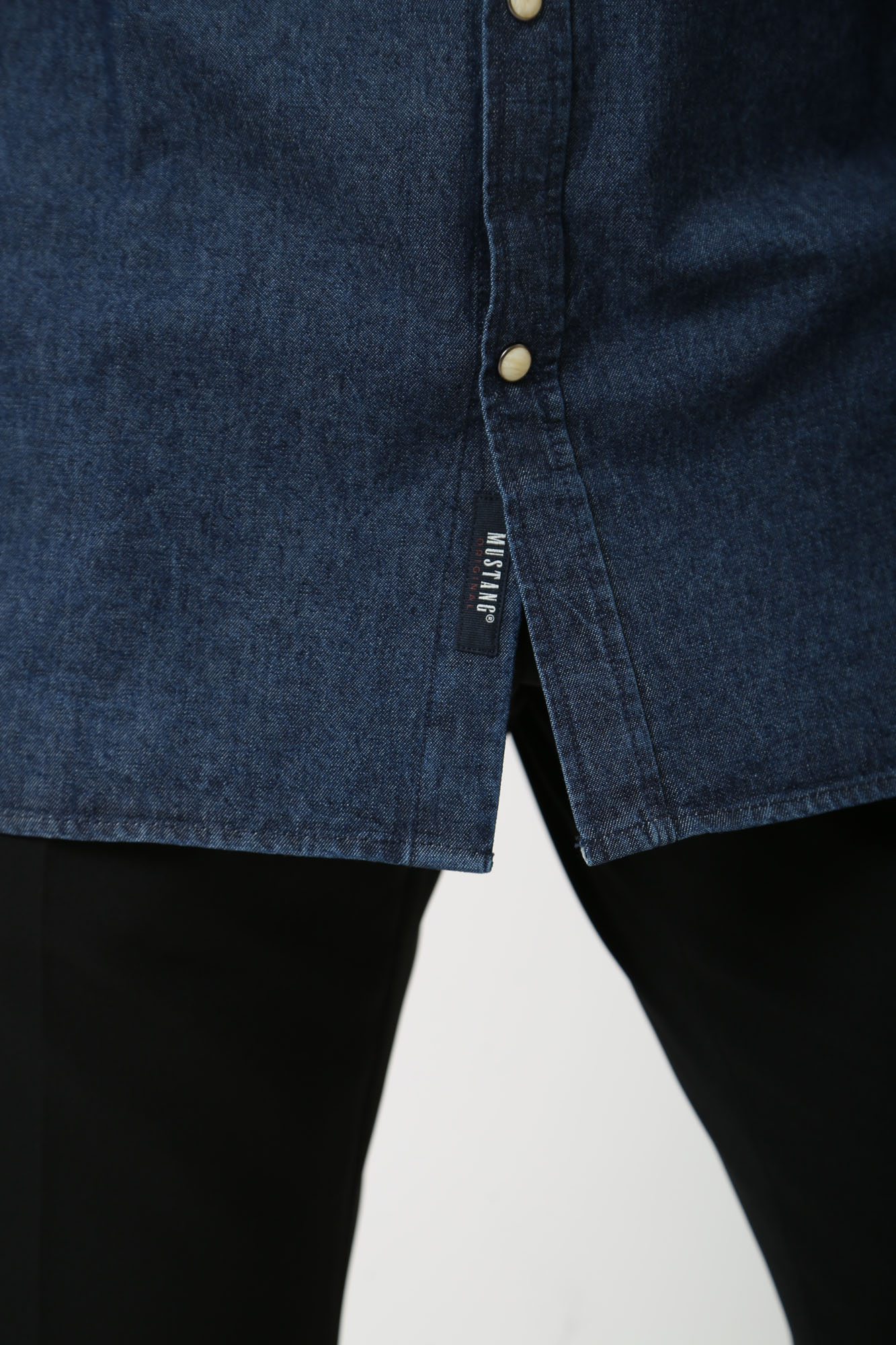 1015616-5000 Рубашка джинсовая д/р Mustang Синий