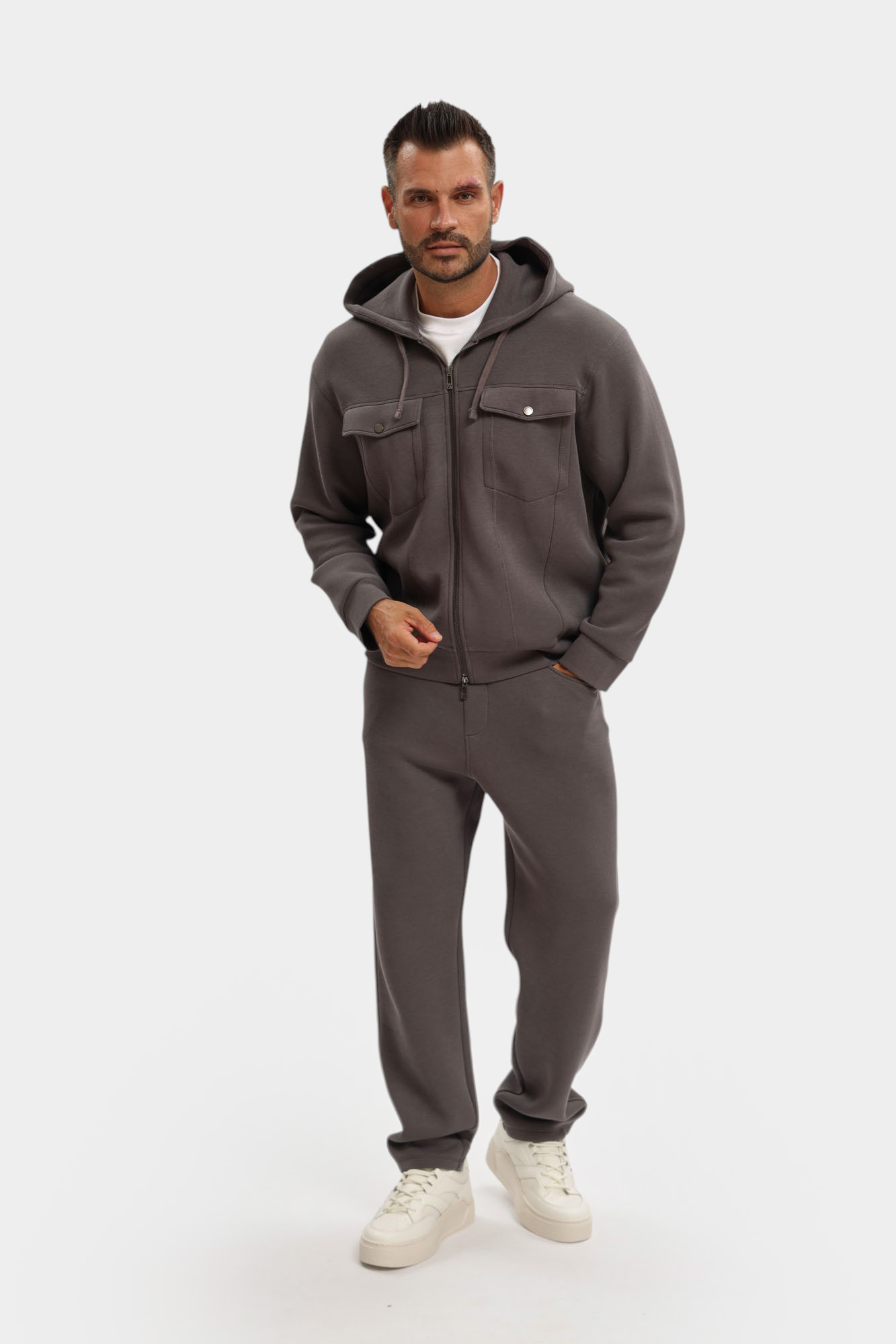 XM000967_AF16222 Толстовка с/к Armani Exchange Серый