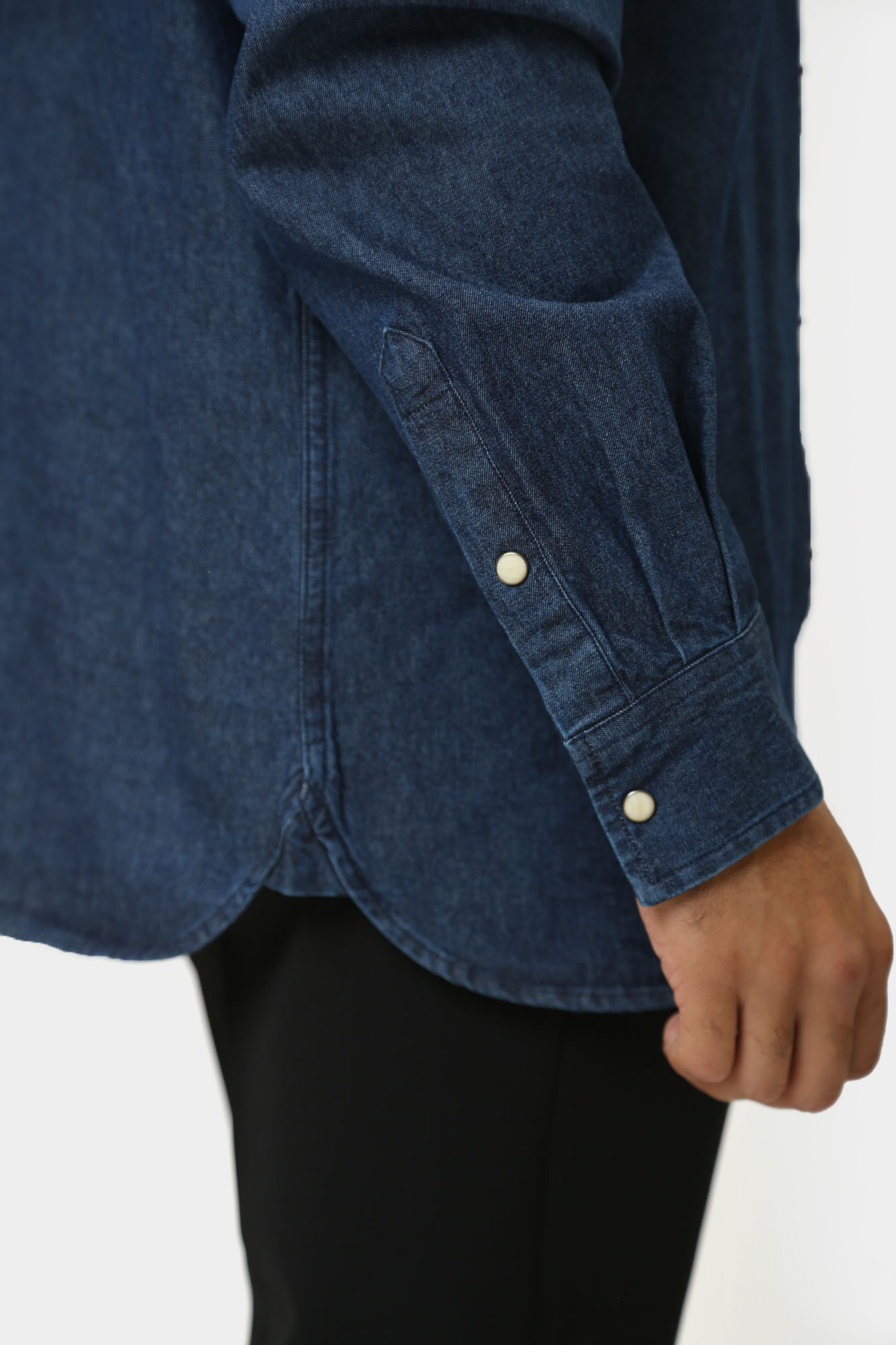 1015616-5000 Рубашка джинсовая д/р Mustang Синий